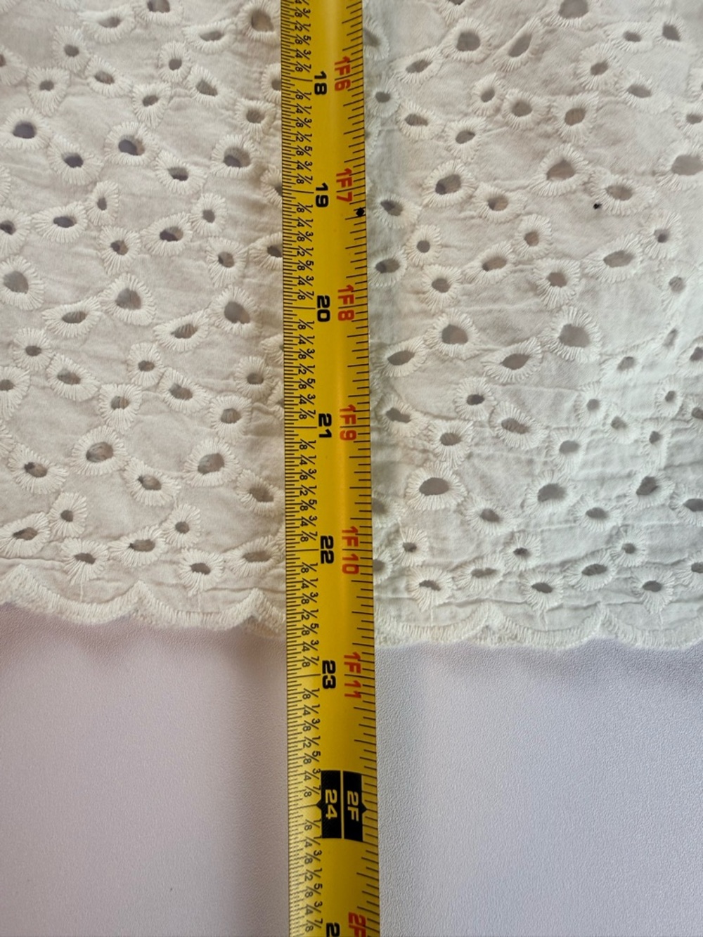 Velvet by Graham & Spencer White Eyelet Blouse Boho Ruffle Neck cottagecore - Picture 6 of 10